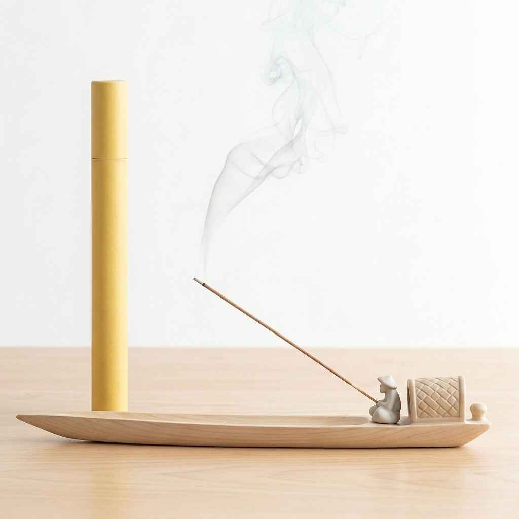 Fisherman Incense Holder | Ash Glaze Ceramic | Void Heritage