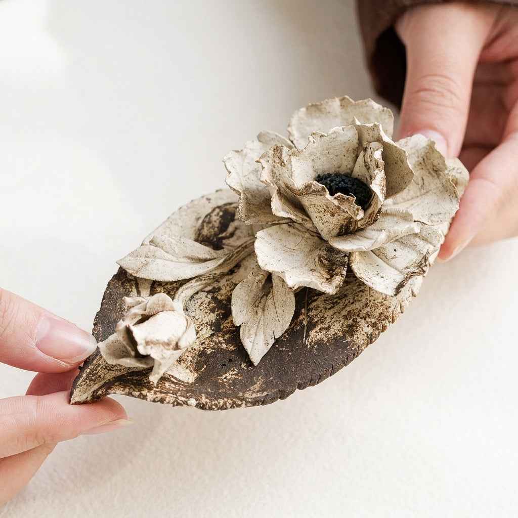 Peony Incense Holder | Ceramic Floral | Void Heritage