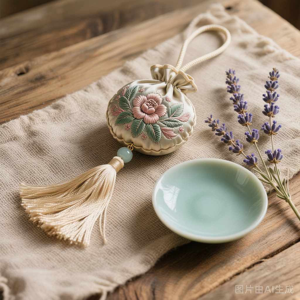 Embroidered Silk Sachet Ornament — hand-embroidered silk | Void Heritage