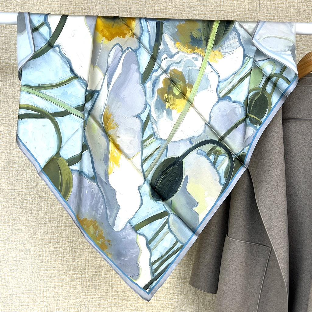 Dunhuang Silk Scarf – 100% Mulberry Silk, Hand-Dyed Desert Tones, Lightweight Luxury Wrap -  Void & Heritage