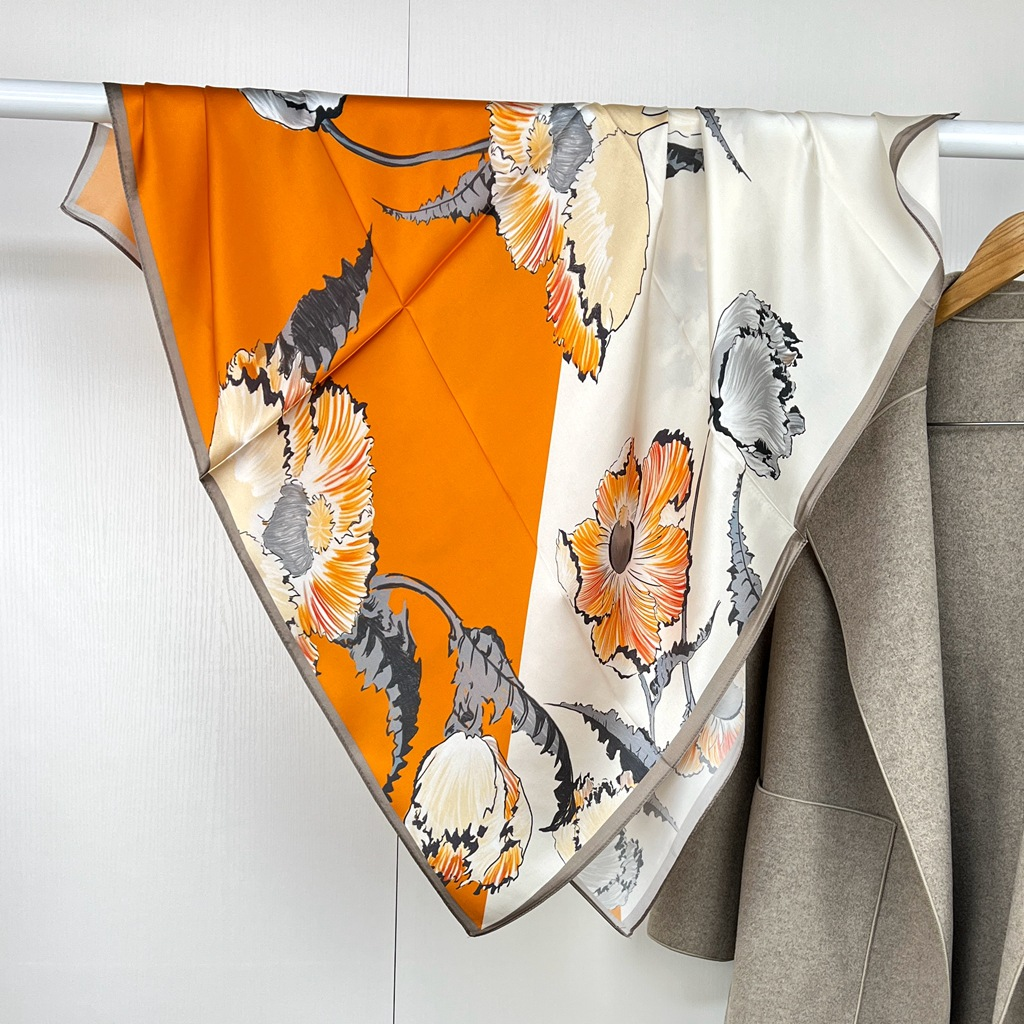 Dunhuang Silk Scarf – 100% Mulberry Silk, Hand-Dyed Desert Tones, Lightweight Luxury Wrap -  Void & Heritage