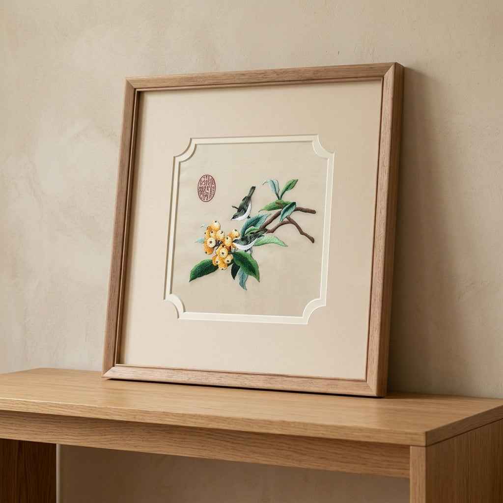 Suzhou Silk Embroidery Art Panel – Hand-Embroidered Chinese Wall Art on Silk