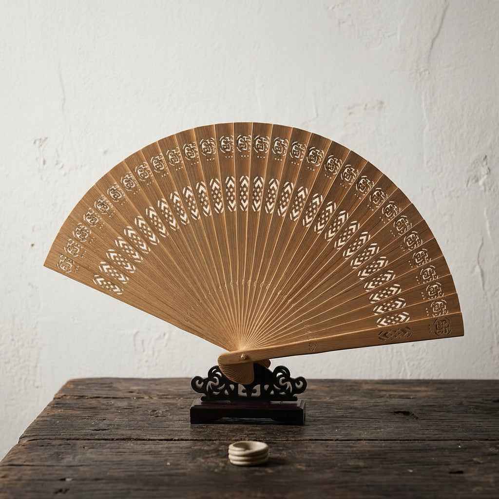 Hand-Carved Sandalwood Folding Fan – Traditional Suzhou Style with Natural Fragrance